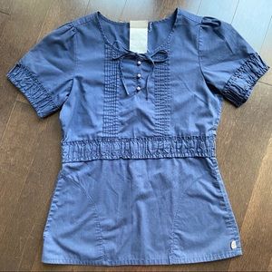 Navy Blue Scrub Top